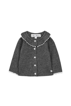 Grey Wool And Cashmere Cardigan TARTINE ET CHOCOLAT KIDS | TZ1800124